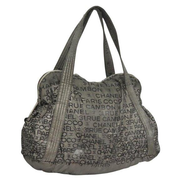 CHANEL Unlimited Tote Bag Nylon Gray Silver CC Auth - Picture 1 of 16